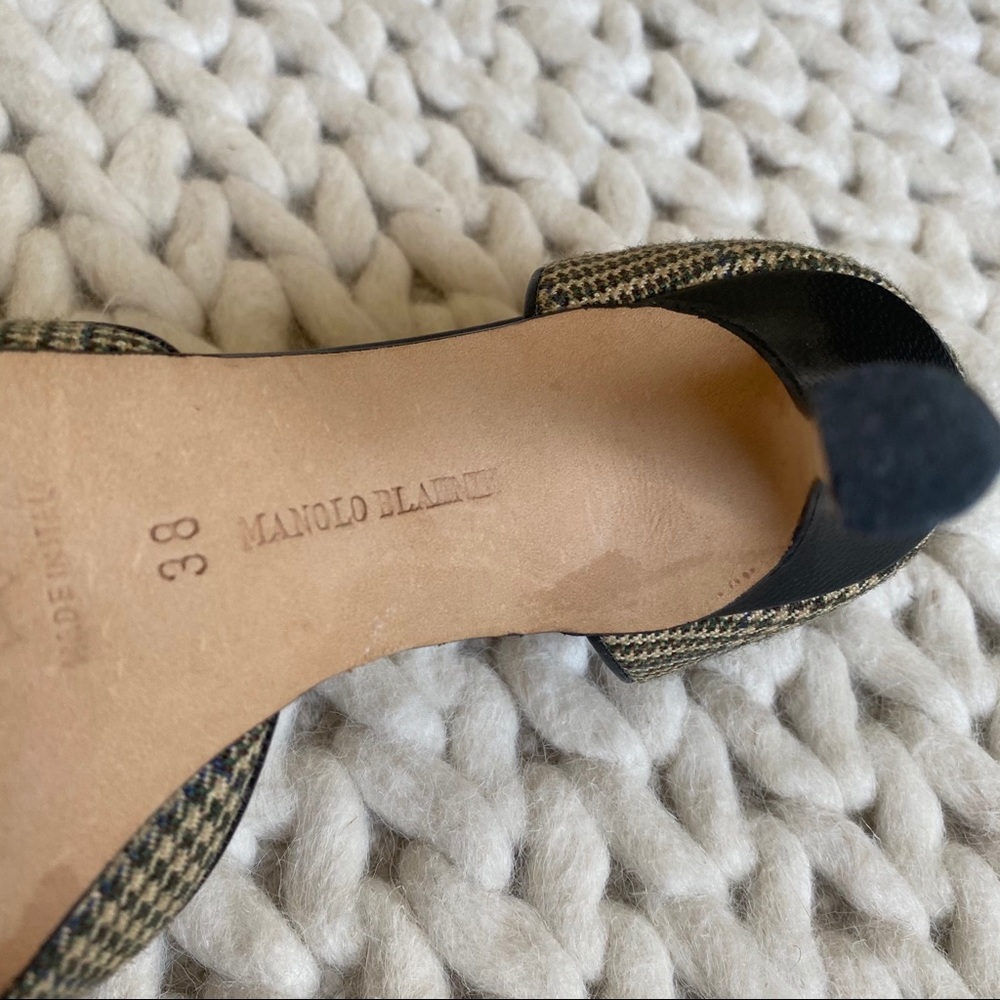 Manolo Blahnik Glen Plaid d’orsay pumps size 38 - Picture 7 of 7